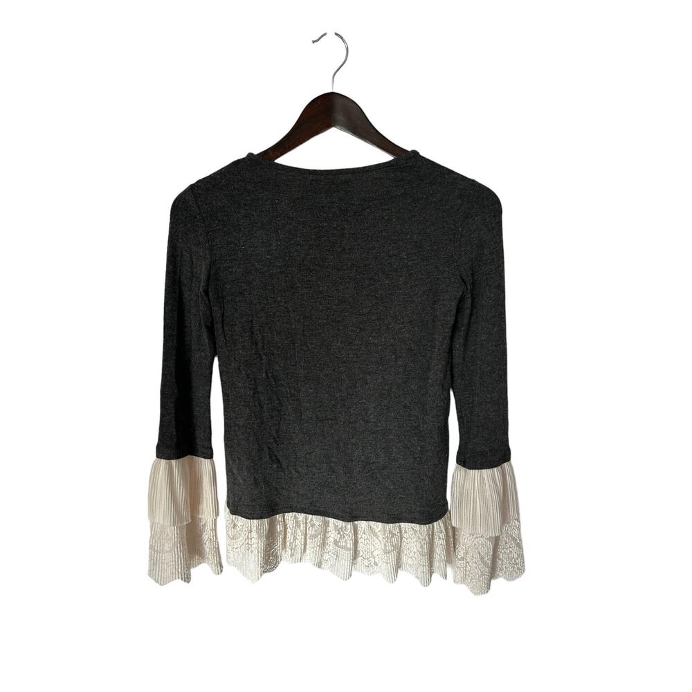 BAILEY44 Fairy Godmother Long-sleeve Top W/‎ Lace Trim In Anthracite XS